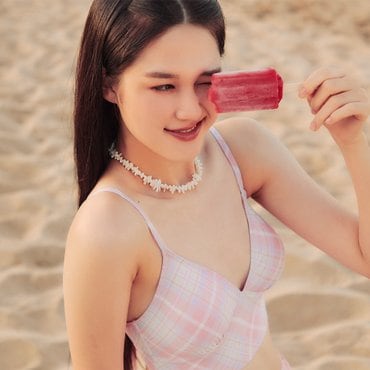 배럴 서머 브리즈 체크 비키니 SET 라이트핑크 (B5SWWBI062LPK)