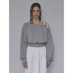 Strap Off shoulder Sweatshirt [Gray]