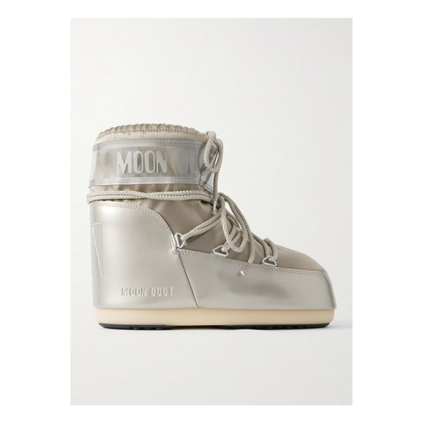 문부츠 아이콘 글로우 글랜스 메탈릭 새틴 Pvc 스노우 부츠 실버 46376663162976175