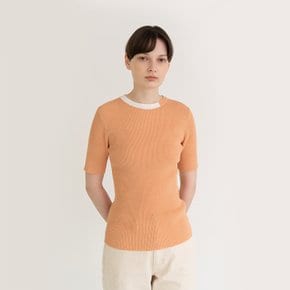 curve golgi summer knit top pale coral