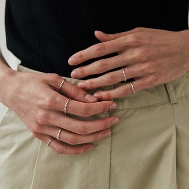 베흐트 [925 silver] Cinq.silver.228 / twist layered ring (54292)