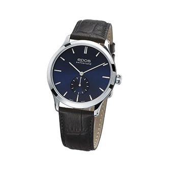  독일 에포스 시계 EPOS 3408 Mens 워치 Blue Mechanical 레더 스트랩 스트랩. 1348238