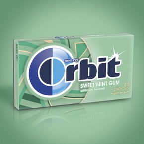 Orbit  스위트  민트  무설탕  벌크  츄잉껌  14ct  3팩