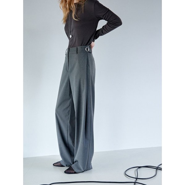 [맞춤기장] [와이드707] SIDE PINTUCK STRIPE SLACKS_N6SSL0361