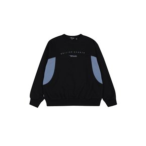 FABRIC MIXED SWEAT SHIRT [BLACK]