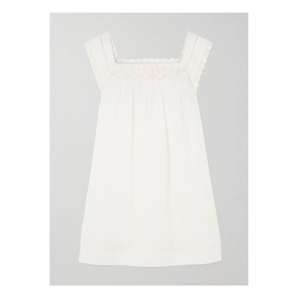 도엔 알마디아 크로셰 트리밍 라미 미니 드레스 화이트 1647597357418225