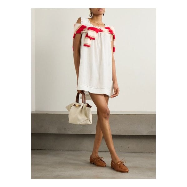 도엔 알마디아 크로셰 트리밍 라미 미니 드레스 화이트 1647597357418225