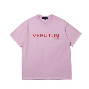 프린팅 하프 슬리브 티셔츠 핑크