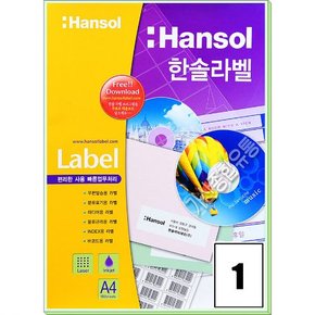 한솔라벨 분류표기용 A4 100매 HS라벨 01칸 HL4101