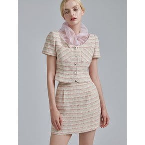 pink tweed mini skirt
