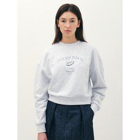 merci crop sweatshirt_melange grey