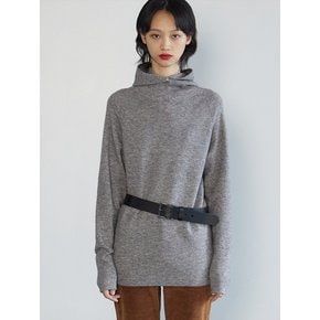 BALACLAVA WOOL KNIT PULLOVER MELANGE GREY