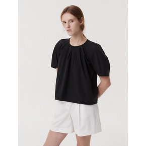 TUCK VOLUME BLOUSE (BLACK)