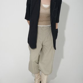 CMNMSTUDIO / Unisex linen stitch half sleeve jacket (1 Color)