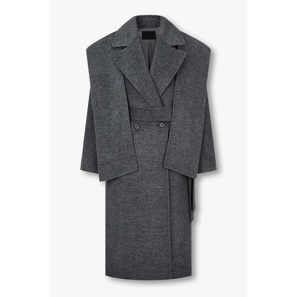 벨티드 디태처블 후디드 코트 7115416Y03169