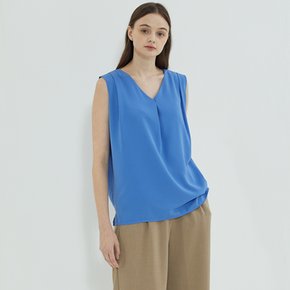 Pintuck Double Layer Blouse Blue