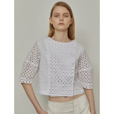 드팜므 LACE SHORT BUTTON BLOUSE