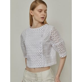 LACE SHORT BUTTON BLOUSE