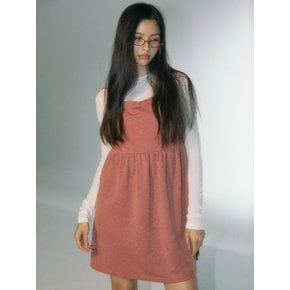 SARA SHIRRING DRESS - CORAL