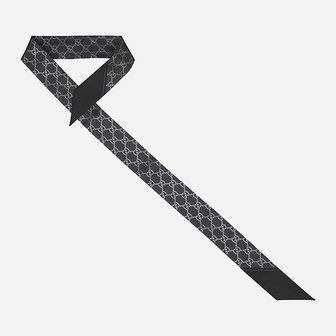 구찌 [시흥점] 6S 812250 3G001 1060 GG 프린트 홀스빗 실크 스카프 블랙