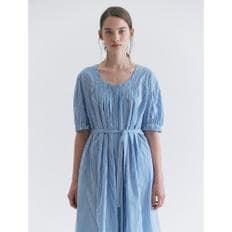 [정상가239,000원] Cotton Tuck Pleats Long Dress  Marine Blue (WE3571T15P)