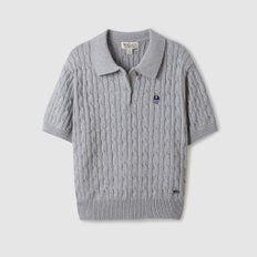 Steve Collar Cable Short Sleeve SweaterWHKAE2411F