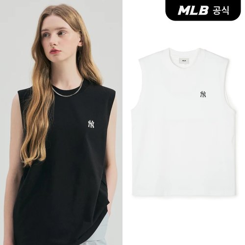 [코리아공식] [MLB] 베이직 스몰로고 쿨테크 나시 티셔츠 (2 COLOR)