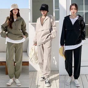바스락 오버핏 아노락 조거 긴바지 세트_P319922898