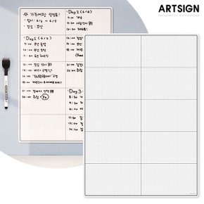 아트사인 A3 메모보드 10칸 8869/부착식메모보드/냉장고메모/냉장고메모보드/월간계획표/일정표/