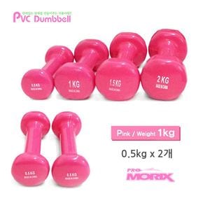 생활모음 프로 PVC 미용아령 1kg (0.5kg x 2개)