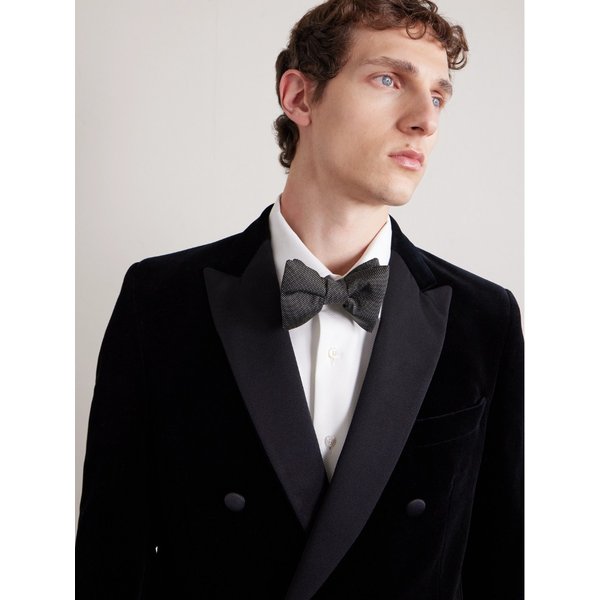 폴카 도트 실크 새틴 보타이 46376663163003384