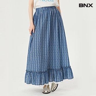 BNX 에스닉 패턴 레이스 캉캉 밴딩 맥시 스커트 (BW2SK007L0)