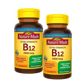 네이처 메이드 비타민B12 2500mcg 60정 2개 Nature Made Extra Strength Vitamin B12