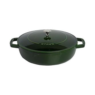  일본 스타우브 냄비0108 Staub Blazer Saute Pan 11.0 inches 28 cm Basil Green Induction Comp