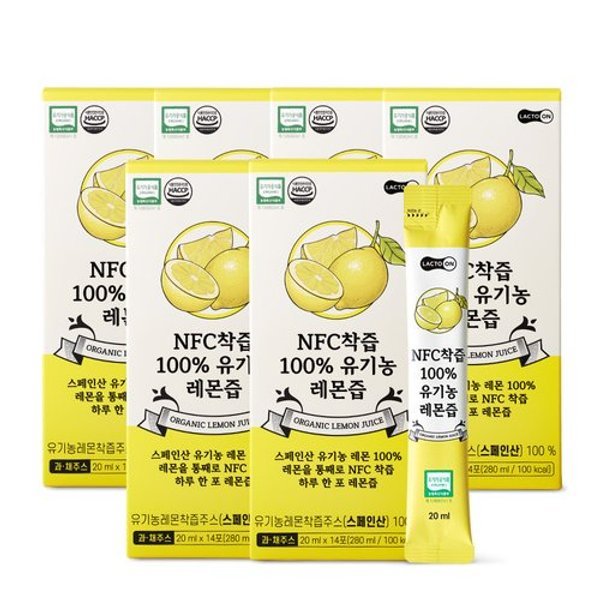 [G][락토온]NFC 착즙 100 유기농 레몬즙 6세트
