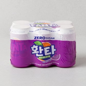 코카콜라 환타 제로 포도향 355ml X 6