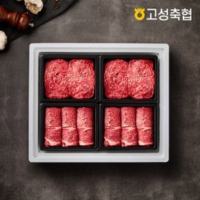 [명절 후 배송][고성축협]한우 1++(7)등급 구이혼합 선물세트 1.6kg(등심2팩,불고기2팩)