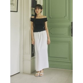 SLIT LONG SKIRT-WHITE