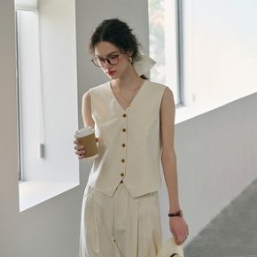 SR_Casual commuter suit sleeveless top