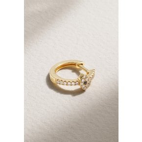 14-karat Gold Diamond Single Hoop Earring 골드