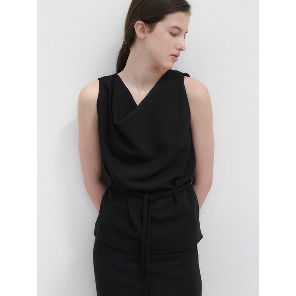 Pure Draped Blouse (Black)