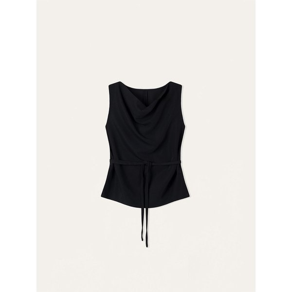 Pure Draped Blouse (Black)