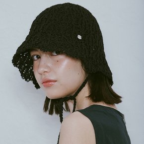 Crochet Bonnet in Black VX4MA311-10