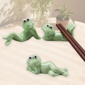개구리 수저받침 숟가락 젓가락 도자기 귀여운 받침 3종 프로그 거치대 스푼 식탁 소품 신혼