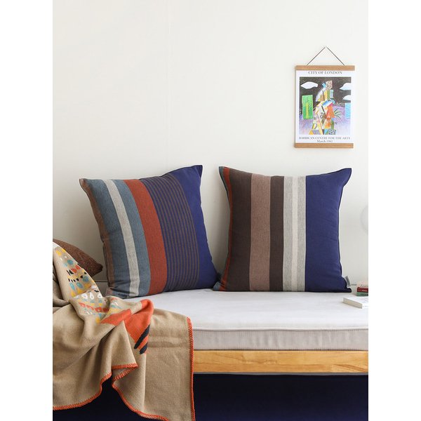 쿠션커버 오가닉코튼 50x50 인디안블루로빈