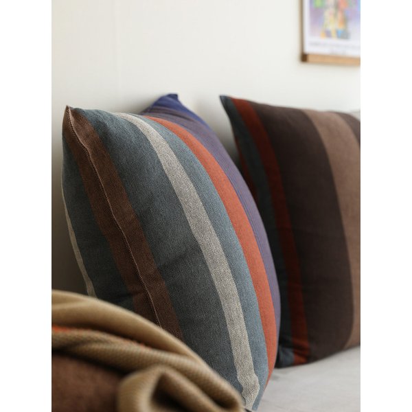 쿠션커버 오가닉코튼 50x50 인디안블루로빈