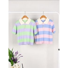 니어R 카라넥 반팔 니트_P371489603