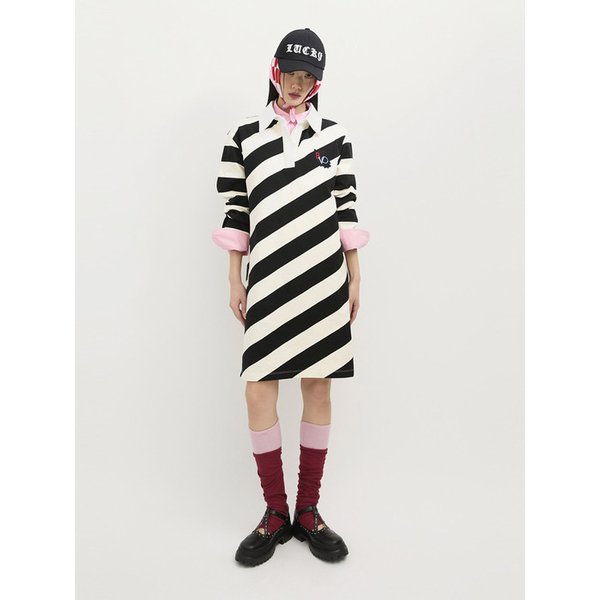 Fabric Mix Jersey Collar Dress (ivory)_LFDAS25120IVX