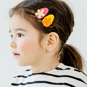 베이직 슈 플로랄 똑딱핀 유아헤어핀