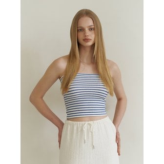 카인더베이비 wavy stripe tube top - blue